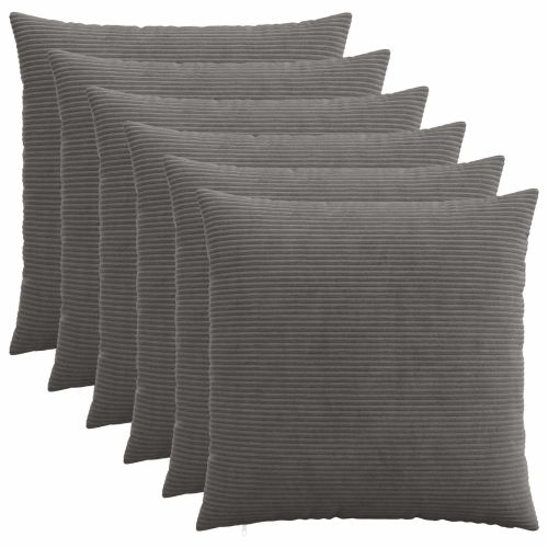 Калъфка за възглавница 6 pcs HEERLEN Тъмносиво 70 x 70 cm
