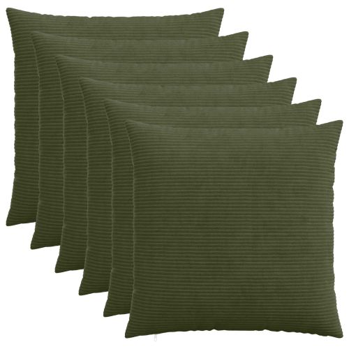 Калъфка за възглавница 6 pcs HEERLEN Зелено 70 x 70 cm кордурой