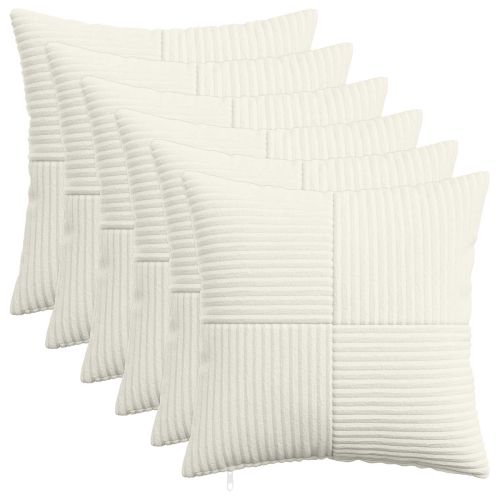 Калъфка за възглавница 6 pcs ALMELO Кремаво 35 x 35 cm кордурой