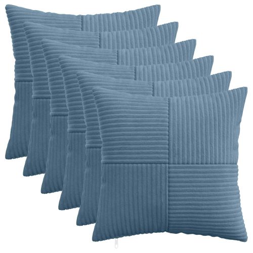 Калъфка за възглавница 6 pcs ALMELO Синьо 40 x 40 cm кордурой