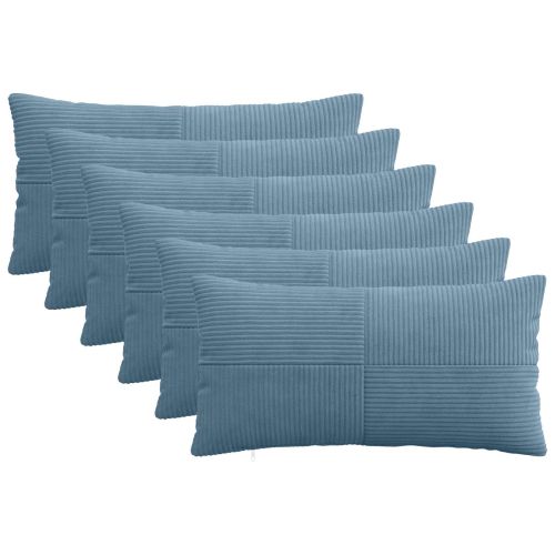 Калъфка за възглавница 6 pcs ALMELO Синьо 40 x 70 cm кордурой
