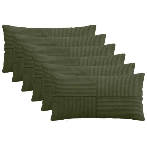 Калъфка за възглавница 6 pcs ALMELO Зелено 40 x 70 cm кордурой