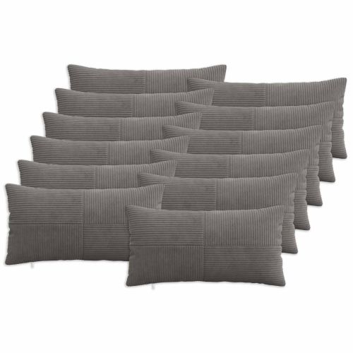 Калъфка за възглавница 12 pcs ALMELO Тъмносиво 40 x 80 cm