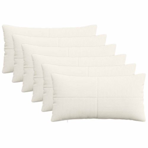 Калъфка за възглавница 6 pcs ALMELO Кремаво 40 x 80 cm кордурой
