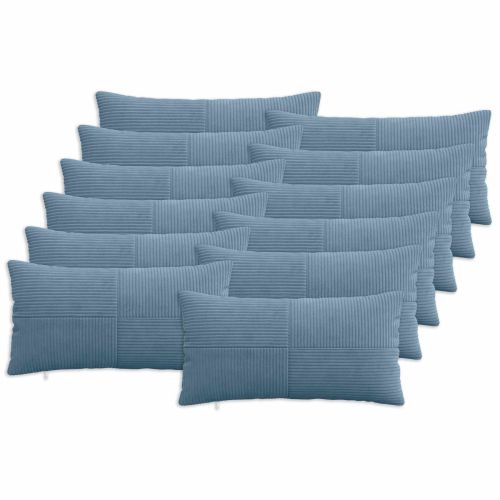 Калъфка за възглавница 12 pcs ALMELO Синьо 40 x 80 cm кордурой