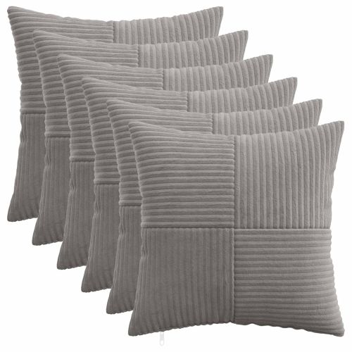 Калъфка за възглавница 6 pcs ALMELO Светлосиво 50 x 50 cm