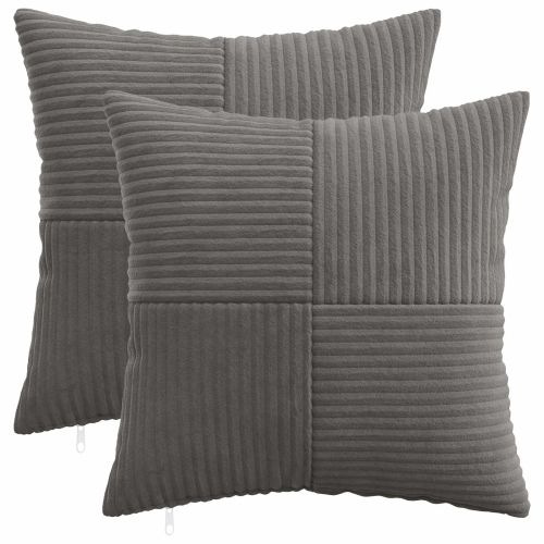 Калъфка за възглавница 2 pcs ALMELO Тъмносиво 50 x 50 cm