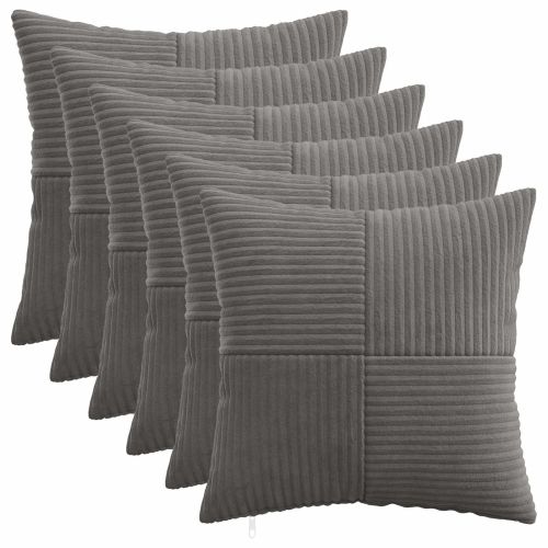Калъфка за възглавница 6 pcs ALMELO Тъмносиво 50 x 50 cm