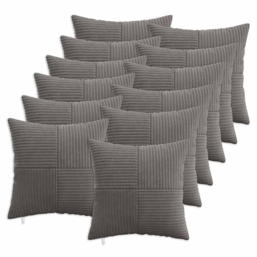 Калъфка за възглавница 12 pcs ALMELO Тъмносиво 50 x 50 cm