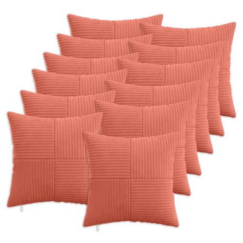 Калъфка за възглавница 12 pcs ALMELO Червено оранжево кордурой