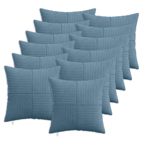 Калъфка за възглавница 12 pcs ALMELO Синьо 50 x 50 cm кордурой