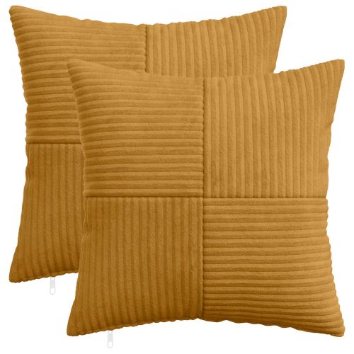 Калъфка за възглавница 2 pcs ALMELO Жълто 50 x 50 cm кордурой
