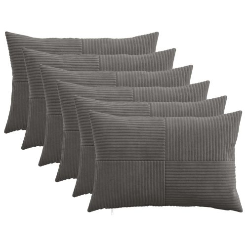 Калъфка за възглавница 6 pcs ALMELO Тъмносиво 50 x 75 cm
