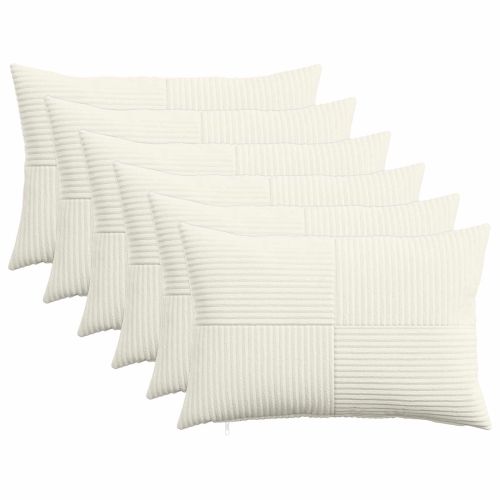 Калъфка за възглавница 6 pcs ALMELO Кремаво 50 x 75 cm кордурой