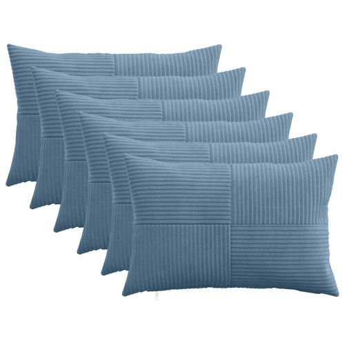 Калъфка за възглавница 6 pcs ALMELO Синьо 50 x 75 cm кордурой