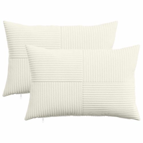 Калъфка за възглавница 2 pcs ALMELO Кремаво 50 x 80 cm кордурой