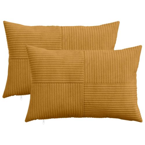 Калъфка за възглавница 2 pcs ALMELO Жълто 50 x 80 cm кордурой