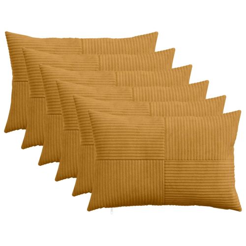 Калъфка за възглавница 6 pcs ALMELO Жълто 50 x 80 cm кордурой