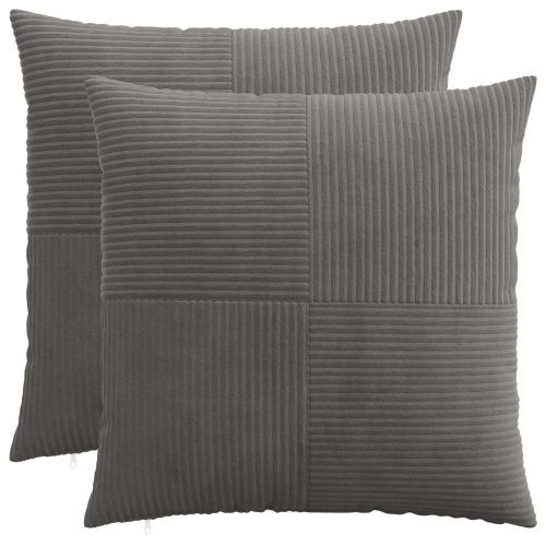 Калъфка за възглавница 2 pcs ALMELO Тъмносиво 55 x 55 см