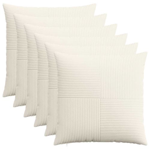 Калъфка за възглавница 6 pcs ALMELO Кремаво 55 x 55 см кордурой