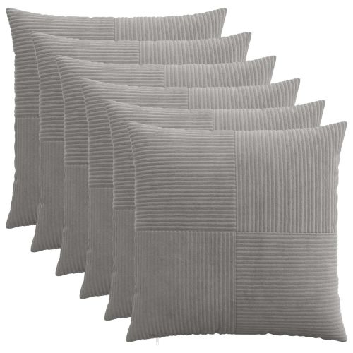 Калъфка за възглавница 6 pcs ALMELO Светлосиво 60 x 60 cm