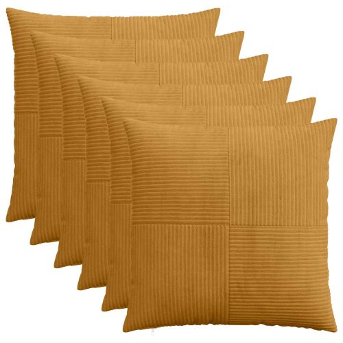 Калъфка за възглавница 6 pcs ALMELO Жълто 65 х 65 см кордурой