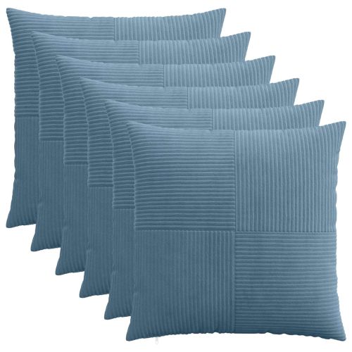 Калъфка за възглавница 6 pcs ALMELO Синьо 80 x 80 cm кордурой