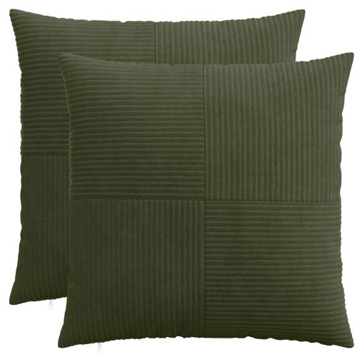 Калъфка за възглавница 2 pcs ALMELO Зелено 80 x 80 cm кордурой
