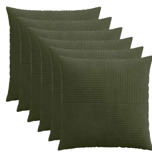 Калъфка за възглавница 6 pcs ALMELO Зелено 80 x 80 cm кордурой