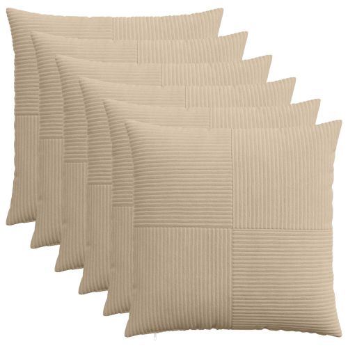 Калъфка за възглавница 6 pcs ALMELO Таупе 80 x 80 cm кордурой