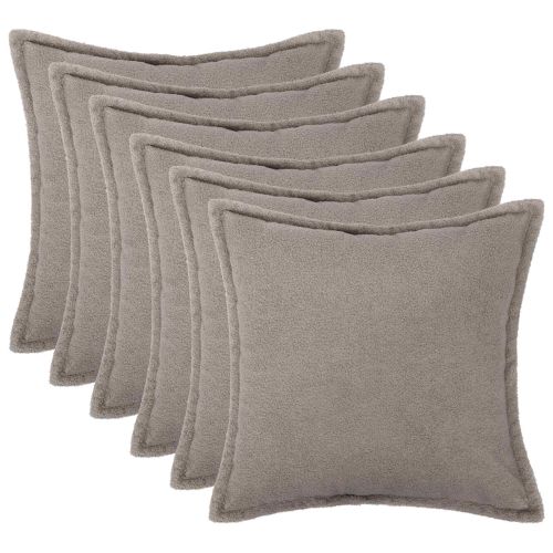 Калъфка за възглавница 6 pcs HOUTEN Светлосиво 30 x 30 cm Букле