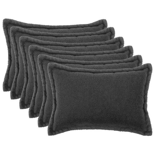 Калъфка за възглавница 6 pcs HOUTEN Тъмносиво 30 x 50 cm Букле