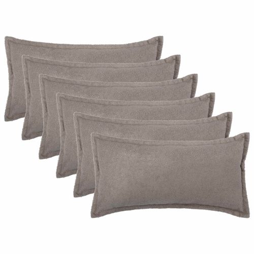 Калъфка за възглавница 6 pcs HOUTEN Светлосиво 40 x 80 cm Букле