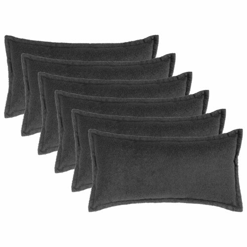 Калъфка за възглавница 6 pcs HOUTEN Тъмносиво 40 x 80 cm Букле