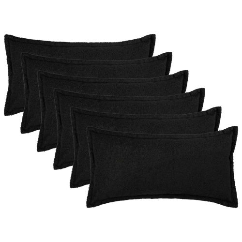 Калъфка за възглавница 6 pcs HOUTEN Черно 40 x 80 cm Букле