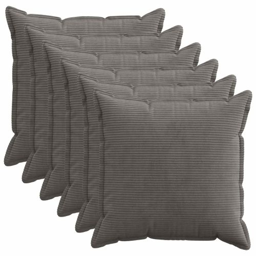 Калъфка за възглавница 6 бр. HOUTEN Тъмносиво 55 x 55 см