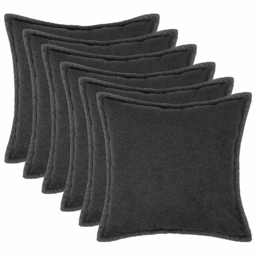 Калъфка за възглавница 6 pcs HOUTEN Тъмносиво 55 x 55 см Букле