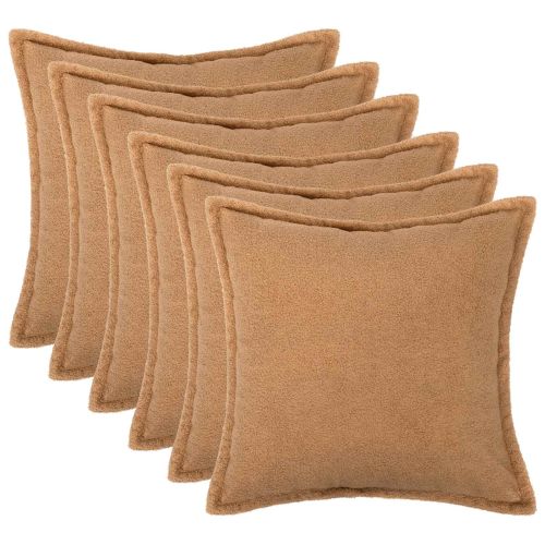 Калъфка за възглавница 6 pcs HOUTEN Бежово 80 x 80 cm Букле