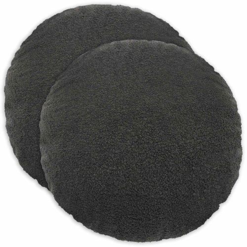 Калъфка за възглавница 2 pcs HEERLEN Тъмносиво Ø 40 cm Букле