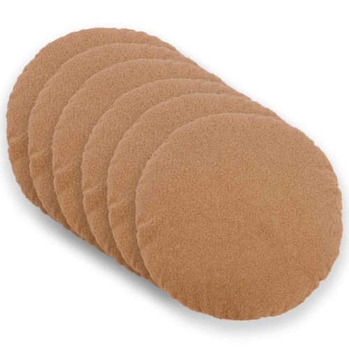 Калъфка за възглавница 6 pcs HEERLEN Бежово Ø 40 cm Букле