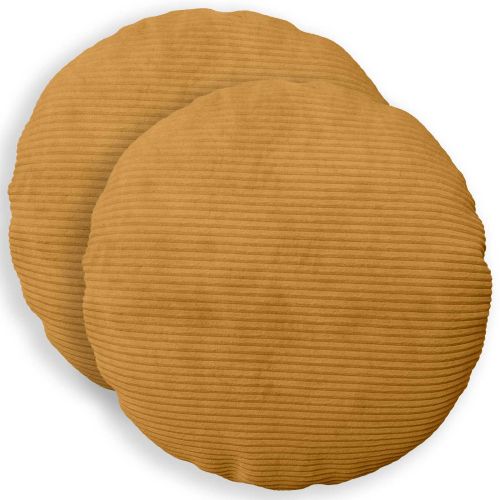 Калъфка за възглавница 2 pcs HEERLEN Жълто Ø 50 cm кордурой
