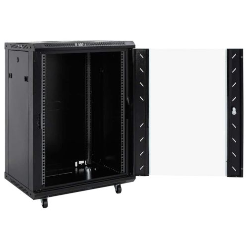 Мрежов кабинет със съхранение Черно 60 x 60 x 80 см Стомана