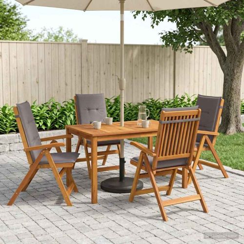 5-Piece Garden Dining Set Натурално Солидно акациево дърво