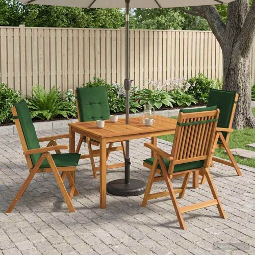 5-Piece Garden Dining Set Натурално Солидно акациево дърво