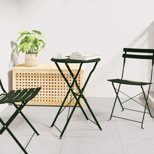Бистро маса Тъмен зелен Ø 50 x 71 см Прахово боядисана стомана