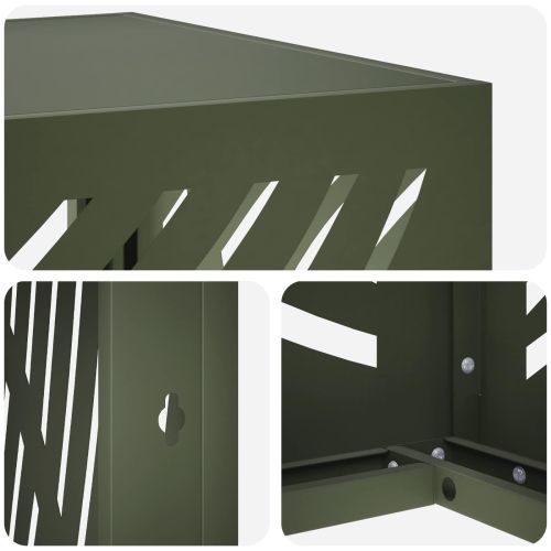 Покритие за климатик Маслиненозелено 90 x 40 x 60 см Стомана