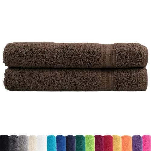 Премиум кърпи за сауна SOLUND 2 бр кафяви 80x200 см 600 gsm