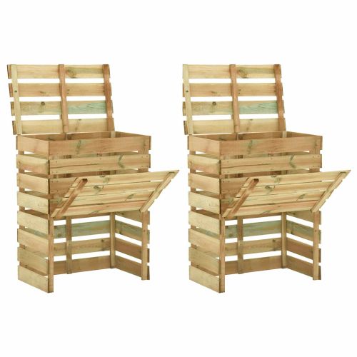 Слетен градински компостер 2 pcs Зелено 110 x 58 x 113 см