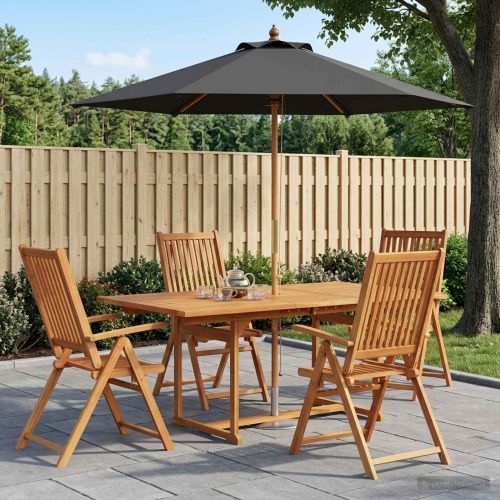 Комплект за хранене на открито с чадър 6 бр. 4-местни