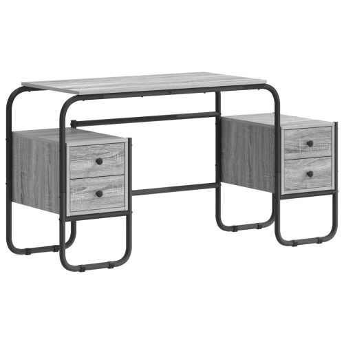 Бюро с място за съхранение Сив Сонома 145 x 50 x 75 см
